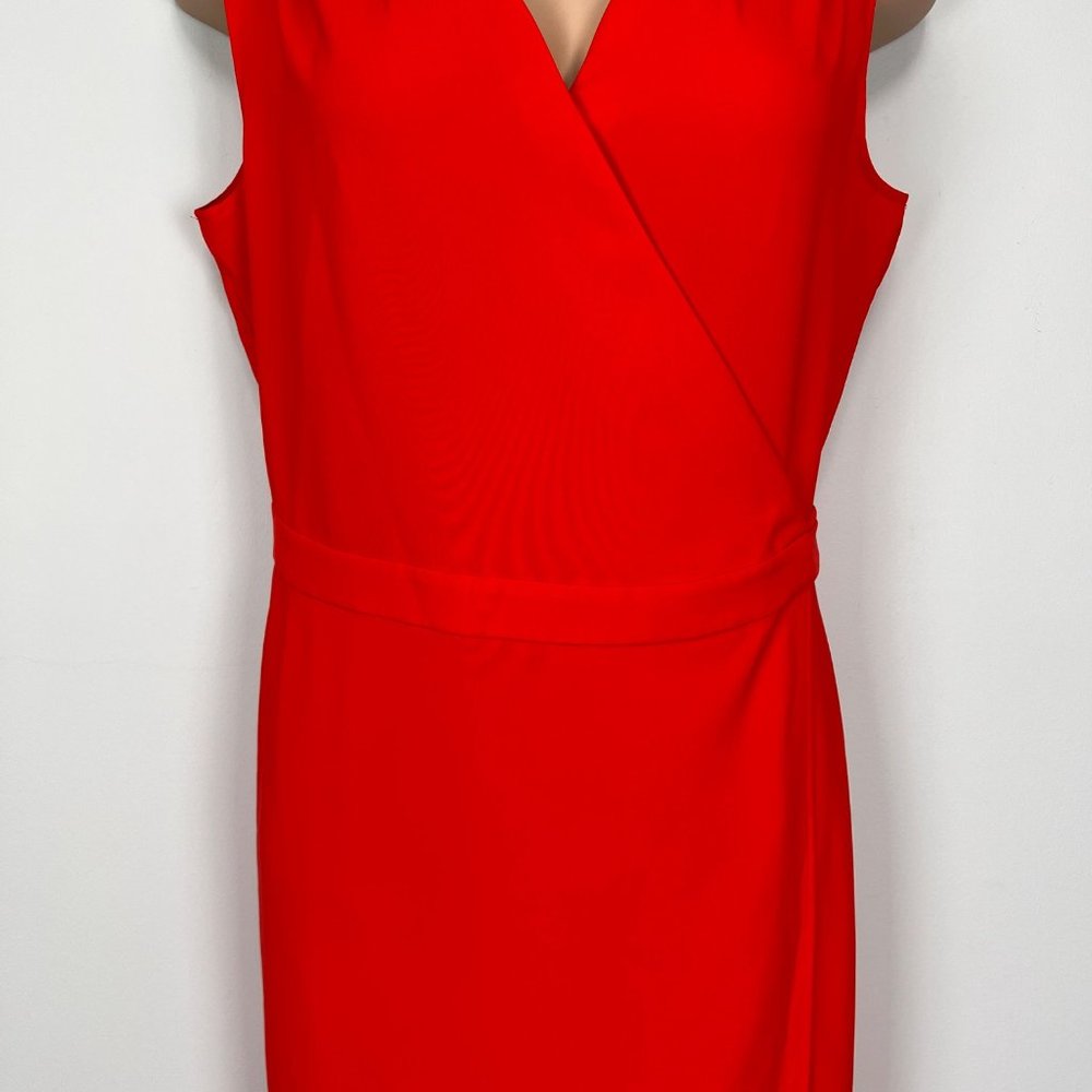 Gibson Latimer V Neck Sleeveless Wrap Jumpsuit Crimson Red plus size 18 - Picture 4 of 16